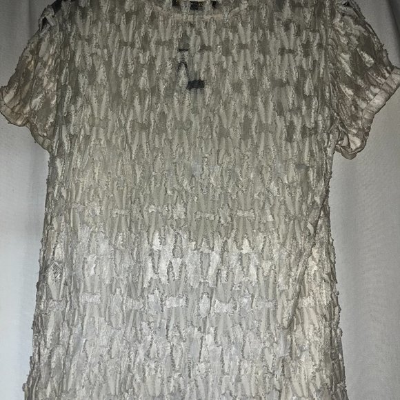 NEW MAJE Off White Cream Textured Blouse Top - Picture 2 of 4